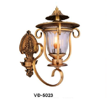 HF - VĐ - 5023: Đèn đồng gắn tường ngoài trời  - KT: Ø240 mm x W330mm x H390mm - Bóng đèn E27 x 1