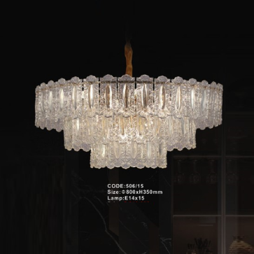 CODE: 506/15: Đèn thả - KT: Ø800mm x H350mm - Đèn E14 x 15 bóng