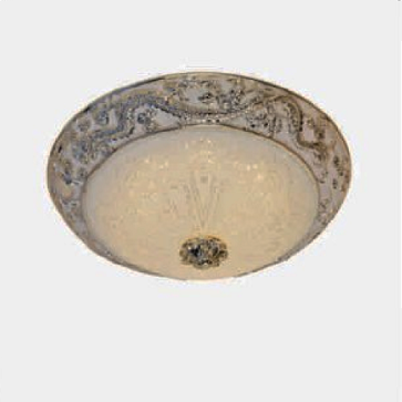 BT - 51: Đèn ốp trần chao thủy tinh - KT: Ø360mm - Đèn LED 24W ánh sáng đổi 3 màu