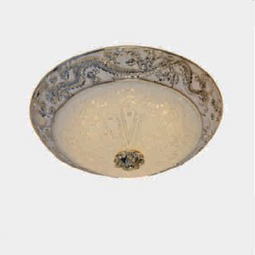 BT - 51: Đèn ốp trần chao thủy tinh - KT: Ø360mm - Đèn LED 24W ánh sáng đổi 3 màu