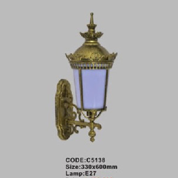CODE: C5138: Đèn gắn tường ngoài trời - KT: 330mm x 600mm - Đèn E27 x 1 bóng