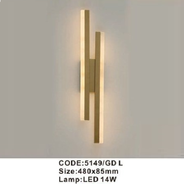 CODE: 5149/GD L: Đèn gắn tường LED - KT: 480mm x 85mm - Đèn LED 14W