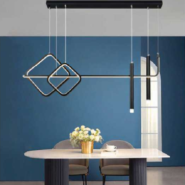 AN  - TL- 5211/900 : Đèn thả ngang thân đen - KT: L900mm x H1000mm - Đèn LED đổi 3 màu