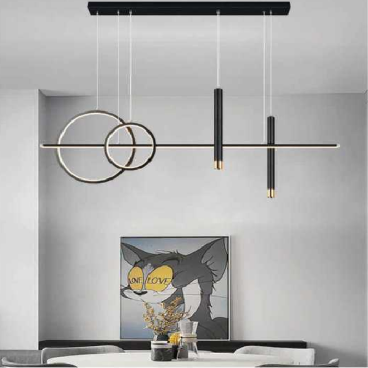 AN - TL - 5213/1000: Đèn thả ngang thân đen - KT: L1000mm x H1000mm - Đèn LED đổi 3 màu - Remote