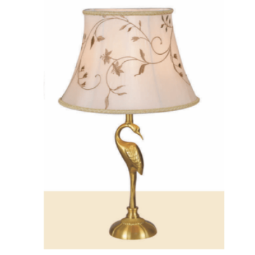 HF - ĐBĐ - 5221: Đèn đầu giường, Thân đồng, chao vải  - KT: Ø360mm x H450 - Đèn E27 x 1 bóng