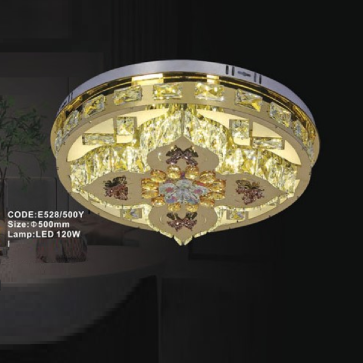 CODE: 528/500Y: Đèn áp trần tròn LED - KT: Ø500mm - Đèn LED 120W ánh sáng đổi 3 màu