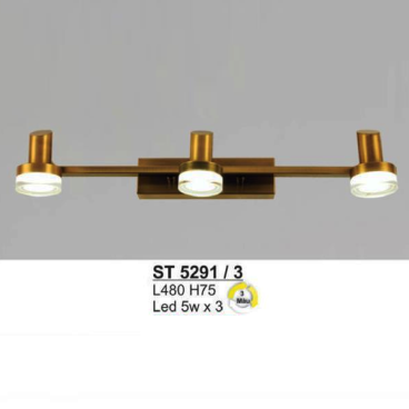 SN - ST 5291/3: Đèn rọi tranh/gương 3 bóng  - KT: L480mm x H75mm - Đèn LED 5W x 3 đổi 3 màu