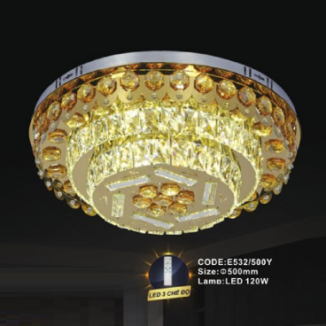 CODE: 532/500Y: Đèn áp trần tròn LED - KT: Ø500mm - Đèn LED 120W ánh sáng đổi 3 màu