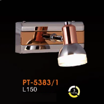 VE - PT - 5383/1: Đèn rọi tranh/gương đơn - KT: L150mm - Đèn LED đổi 3 màu