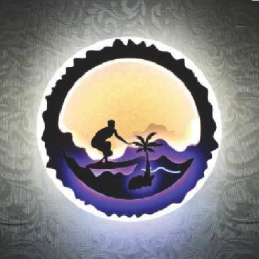 NV 544: Đèn gắn tường LED tranh 3D - KT: Ø275mm - Đèn LED 24W