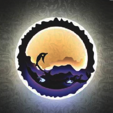 NV 546: Đèn gắn tường LED tranh 3D - KT: Ø275mm - Đèn LED 24W