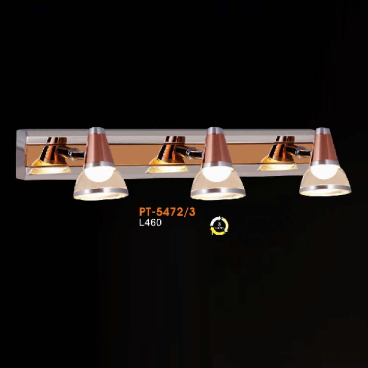 VE - PT - 5472/3: Đèn rọi tranh/gương 3 bóng - KT: L460mm - Đèn LED đổi 3 màu