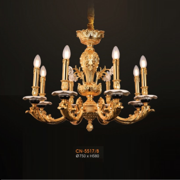VE - CN - 5517/8: Đèn chùm nến 8 tay - KT: Ø750mm x H580mm - Bóng đèn E14 x 8 bóng