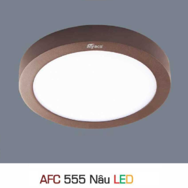 AFC 555 nâu LED 18W: Đèn LED ốp nổi vỏ màu nâu 18W - KT: Ø240mm x H35mm - 1 chế độ ánh sáng ( vàng/trung tính/trắng)