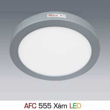 AFC 555 Xám LED 6W: Đèn LED ốp nổi vỏ màu xám 6W - KT: Ø120mm x H35mm - 1 chế độ ánh sáng (vàng/trung tính/trắng)
