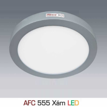 AFC 555 Xám LED 12W: Đèn LED ốp nổi vỏ màu xám 12W - KT: Ø180mm x H35mm - 1 chế độ ánh sáng (vàng/trung tính/trắng)