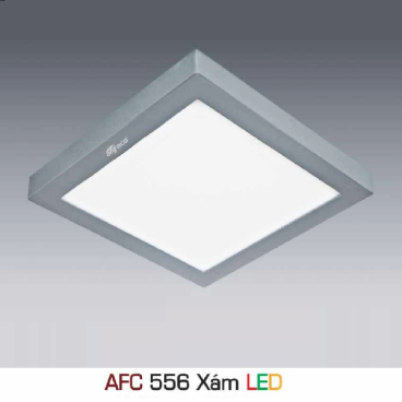 AFC 556 Xám LED 18W: Đèn LED vuông ốp nổi vỏ xám 18W  - KT: 240mm x 240mm x H35mm - 1 chế độ ánh sáng (vàng/trung tính/trắng)
