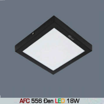 AFC 556 Đen LED 18W: Đèn LED vuông ốp nổi  vỏ đen 18W  - KT: 240mm x 240mm x H35mm - 1 chế độ ánh sáng ( vàng/trung tính/trắng)
