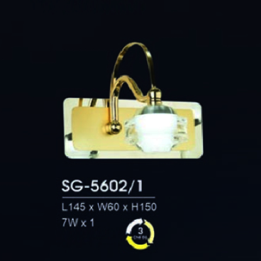 HF - SG - 5602/1: Đèn rọi gương/tranh - KT: L145mm x W60mm x H150mm - Đèn LED 7W ánh sáng đổi 3 màu