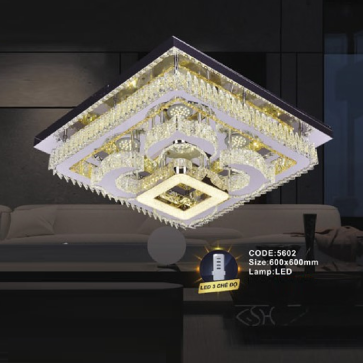 CODE: 5602: Đèn áp trần vuông LED - KT: L600mm x W600mm - Đèn LED đổi 3 màu