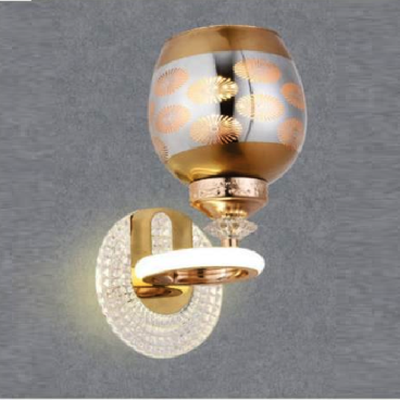 SN - V 5762: Đèn gắn tường đơn , đế đèn có LED - KT: Ø130mm x H235mm - Đèn LED  + bóng đèn E27 x 1 bóng