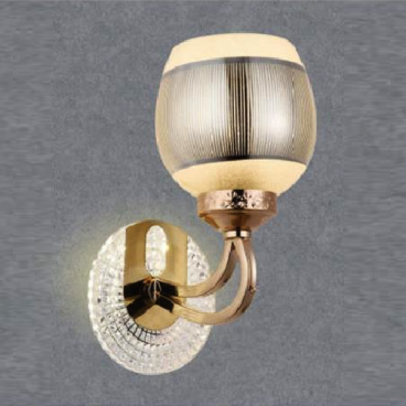 SN - V 5767: Đèn gắn tường đơn , đế đèn có LED - KT: Ø130mm x H255mm - Đèn LED  + bóng đèn E27 x 1 bóng