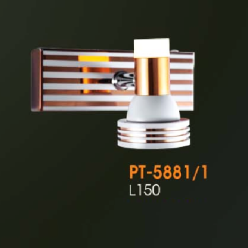 VE - PT - 5881/1: Đèn rọi tranh/gương đơn - KT: L150mm - Đèn LED ánh sáng vàng