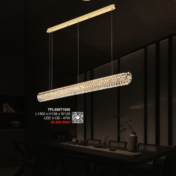 3- TPL588T1500: Đèn thả ngang Phale LED - KT:L1500mm x W120mm x H138mm - Đèn LED 47W đổi 3 màu