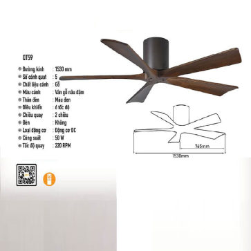 QT59: Quạt trần 5 cánhgỗ
