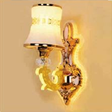 EU - V - 591: Đèn gắn tường đơn Đế có đèn LED - KT: L150mm x W200mm x  H320mm - Bóng đèn E27 x 1