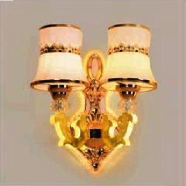 EU - V - 592: Đèn gắn tường đôi,  Đế có đèn LED - KT: L270mm x W170mm x  H320mm - Bóng đèn E27 x 2