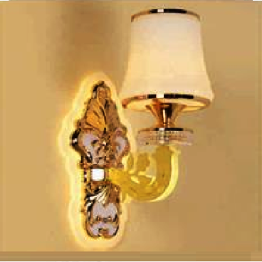 EU - V - 595: Đèn gắn tường đơn,  Đế có đèn LED - KT: L150mm x W200mm x  H320mm - Bóng đèn E27 x 1