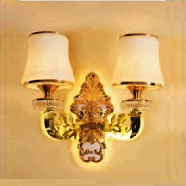 EU - V - 596: Đèn gắn tường đôi,  Đế có đèn LED - KT: L300mm x W160mm x  H320mm - Bóng đèn E27 x 2