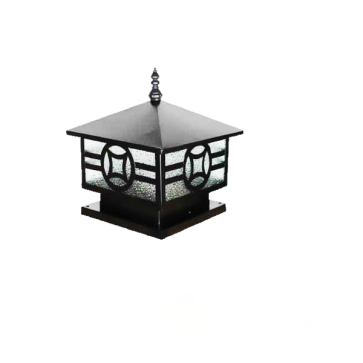 HF - 05A:  Đèn gắn đầu trụ - KT: 200mm x 200mm x H250mm - Bóng đèn E27 x 1