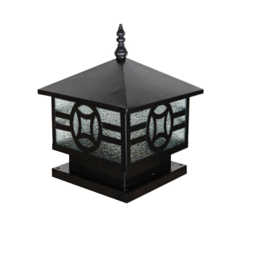 HF - 05B:  Đèn gắn đầu trụ - KT: 250mm x 250mm x H250mm - Bóng đèn E27 x 1