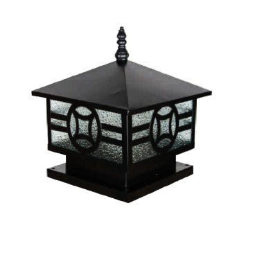 HF - 05C:  Đèn gắn đầu trụ - KT: 300mm x 300mm x H300mm - Bóng đèn E27 x 1