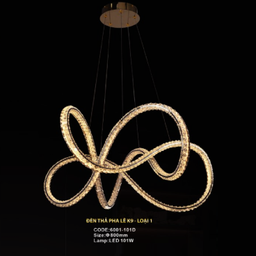 CODE: 6001/101D: Đèn thả vòng Phale LED cách điệu - KT: Ø800mm - Đèn LED 101W