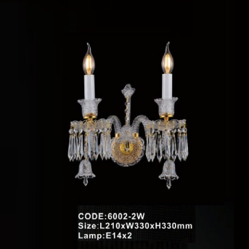 CODE: 6002-2W: Đèn gắn tường Phale nến đôi - KT: L210mm x W330mmxH330mm - Đèn LED 2W + Bóng đèn nến E14 x 2 bóng