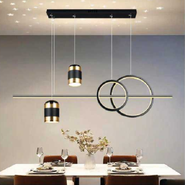 AN - TL - 6002BK: Đèn thả ngang thân đen - KT: L1000mm  x H1000mm - Đèn LED đổi 3 màu