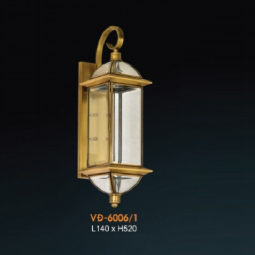 VE - VĐ - 6006/1: Đèn gắn tường đồng  - KT: L140mm x H520mm - Đèn chân E27 x 1 bóng