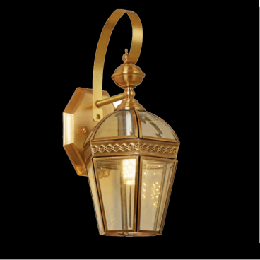 HF - VĐ - 6018: Đèn đồng gắn tường ngoài trời  - KT: L190 mm x H350mm - Bóng đèn E27 x 1