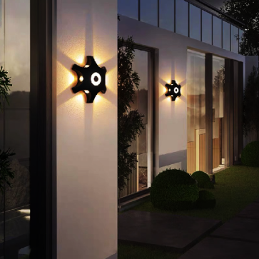 LH - VNT - 6019: Đèn gắn tường ngoài trời -  KT: Ø225mm x H50mm - Đèn LED ánh sáng vàng 3500K