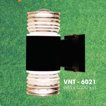 VNT - 6021: Đèn gắn tường ngoài trời - KT: Ø85mm x H230mm - Đèn LED ánh sáng đổi 3 màu