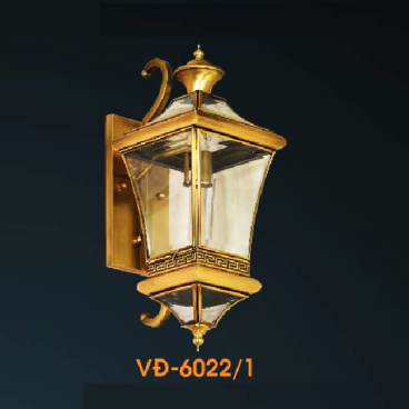 VE - VĐ - 6022/1: Đèn gắn tường ngoài trời đồng - KT: L200mm x H500mm - Bóng đèn E27 x 1 bóng