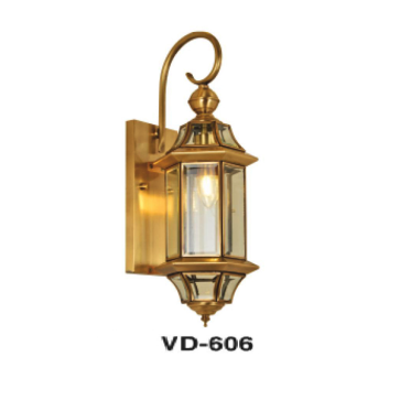 E - VD - 606: Đèn gắn tường ngoài trời đồng - KT: L175mm x  H495mm - Đèn chân E27 x 1 bóng