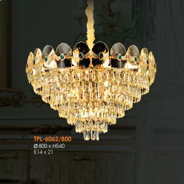 VE - TPL - 6062/800: Đèn thả Phale - KT: Ø800mm x H540mm - Đèn chân E14 x 21 bóng