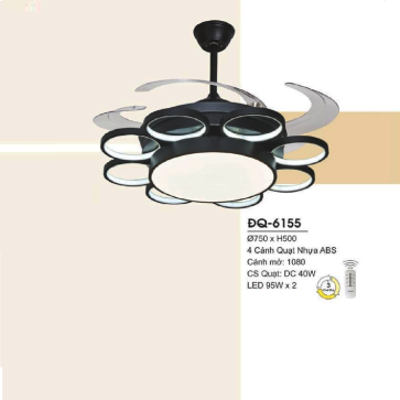ĐQ-6155: Quạt trần đèn LED