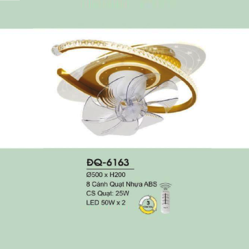 ĐQ-6163: Quạt trần đảo đèn LED