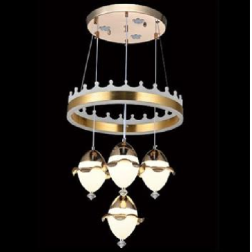 EU - T6201/4: Đèn thả LED 4 bóng - KT: Ø400mm*H1500mm - Đèn LED vòng 50 W , Đèn bóng 88W