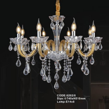 CODE: 6202/8: Đèn chùm  nến 8 tay - KT: Ø740mm x H510mm - Bóng đèn E14 x 8 bóng